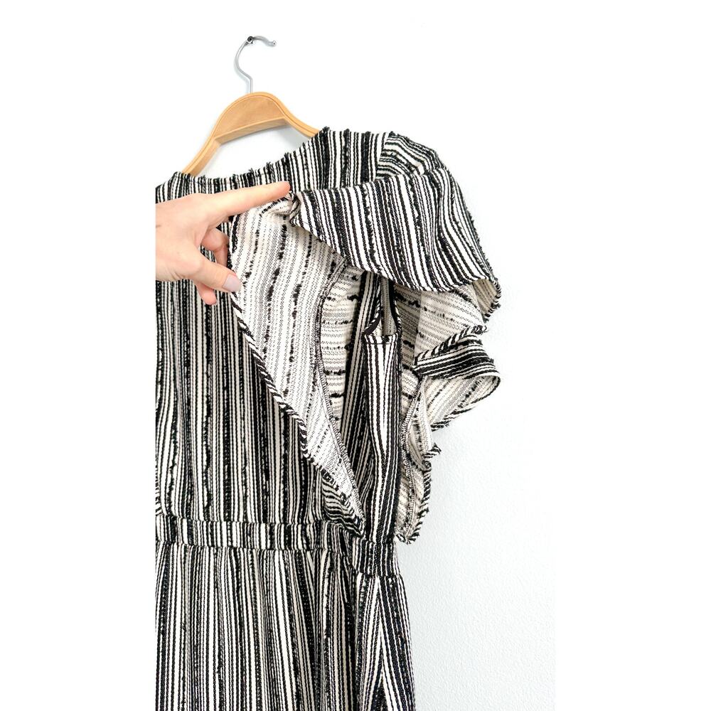 Loveshackfancy Black Cream Textured Flutter Sleev… - image 4